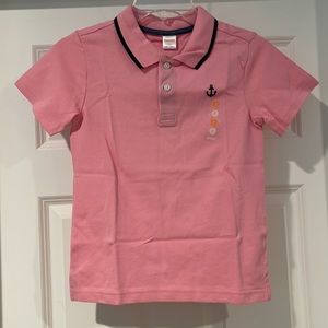 NWT Boys Gymboree Pink Polo Top Navy Anchor 7